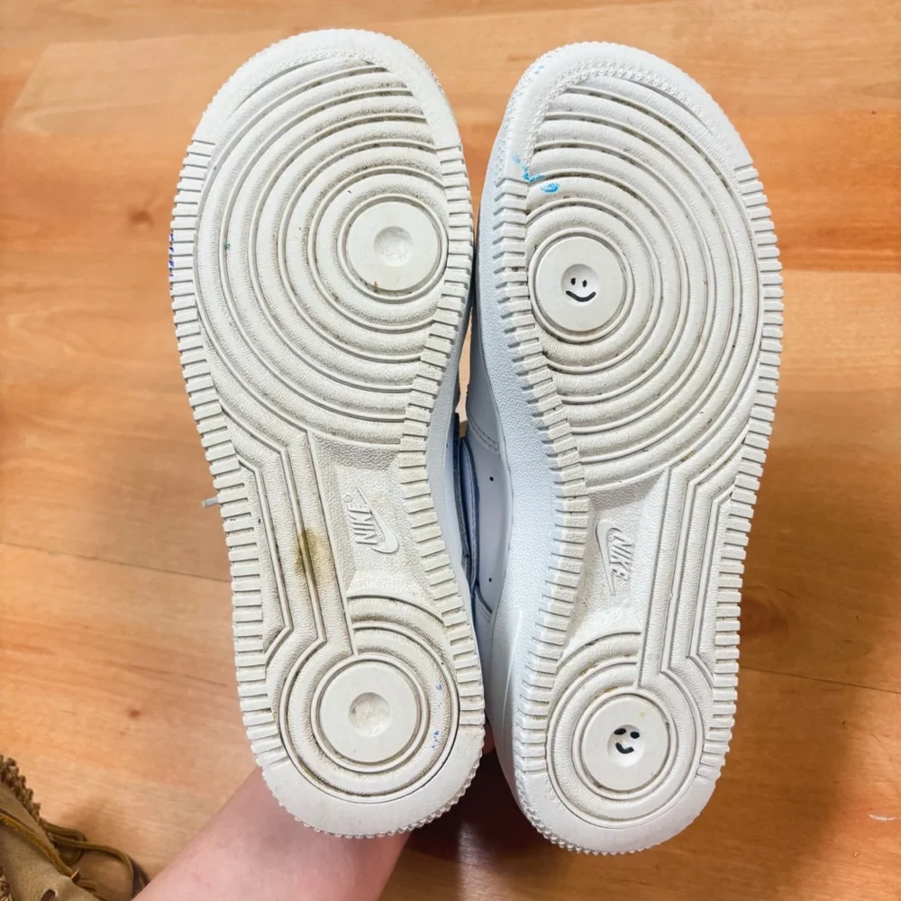Nike White & Blue Custom Air Force 1 Sneakers Kids Size 4.5Y